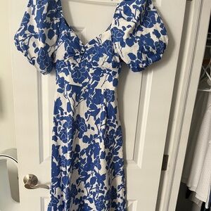 Hyacinth House Blue Floral Seaport Midi Dress